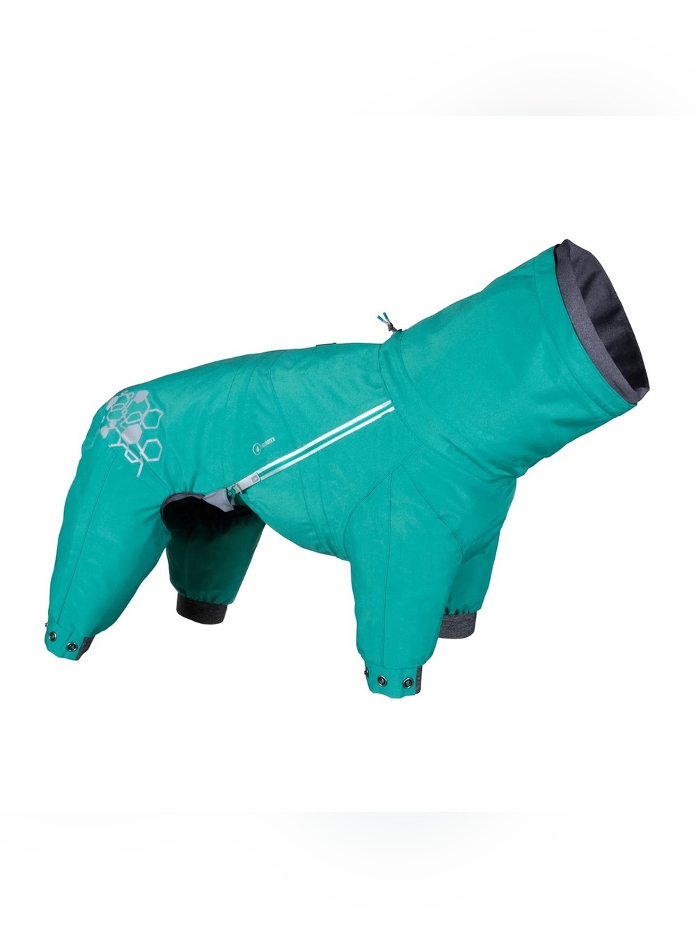 Hurtta Mudventure Overall ECO Dog Raincoat in the color peacock